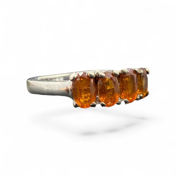 Spessartine Garnet Ring 925 Sterling Silver US Size 7 STS Orange Gemstone - Picture 4 of 7